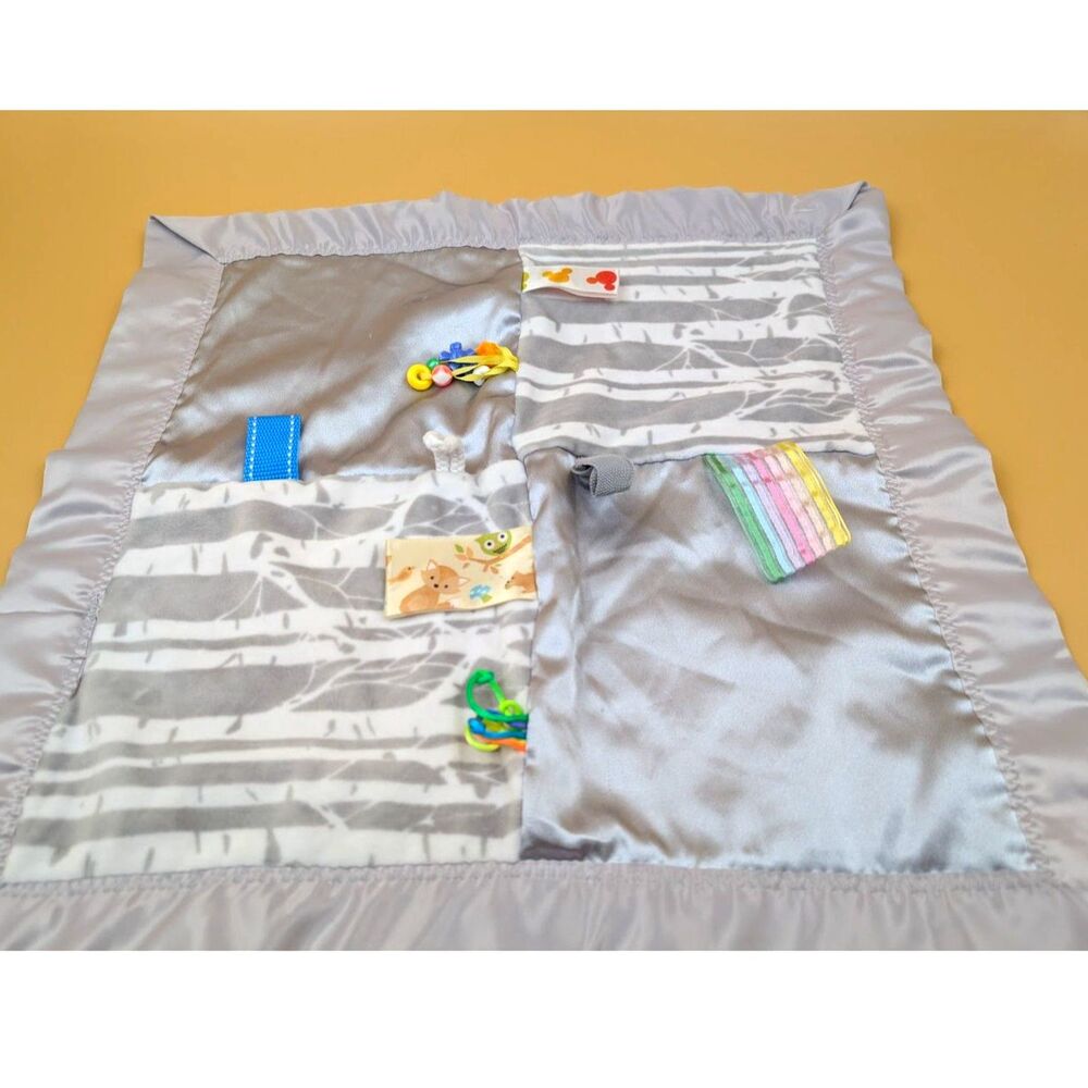 Baby Lovey Security Blanket Gray Sensory Toy Gender Neutral Replacement - Picture 3 of 10